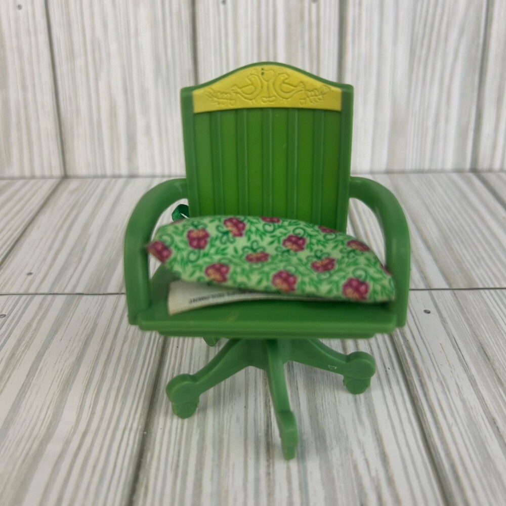 FP Loving Family Dollhouse Green Flowered Office Swivel Chair & Pad Replacement